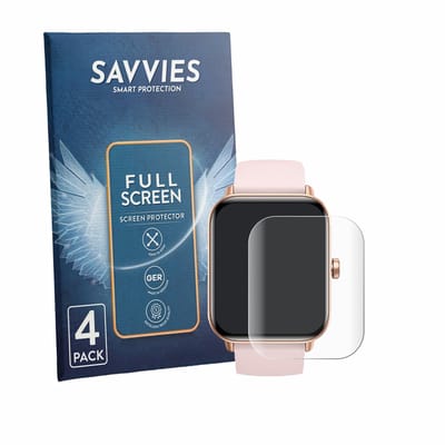 Savvies - Screenprotector voor Trunsif Smartwatch 1.85" - Folie Beschermfolie transparant volledig dekking 4 Stuks
