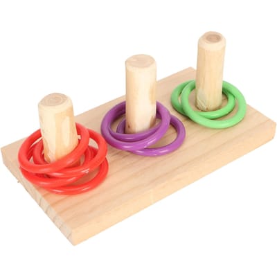 Jouet Anneau pour Oiseau Coloré Interactif à Mâcher Entraînement Perroquet Puzzle de Table pour Inséparable beige
