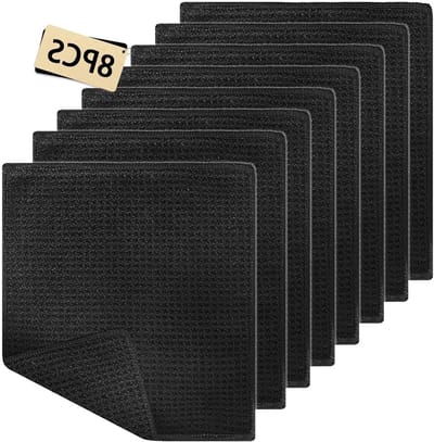 Set van 8 wasbare microvezel vaatdoeken, herbruikbare theedoeken voor keuken en huishouden, 20 x 20 cm, ideaal voor schoonmaken en afvegen van oppervlakken