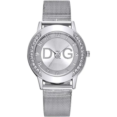 Luxe Dameshorloges Met Diamanten Eenvoudig Digitaal Ontwerp Dames Quartz Horloge Casual Gouden Mesh Band Dames Horlogeband gray