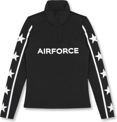 Airforce Squaw Vally Wording Ski Pully Dames Zwart L/40
