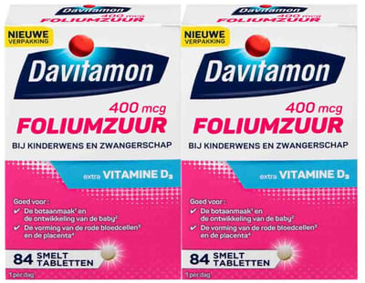Davitamon Foliumzuur - 2 x 84 smelttabletten - Voordeelverpakking