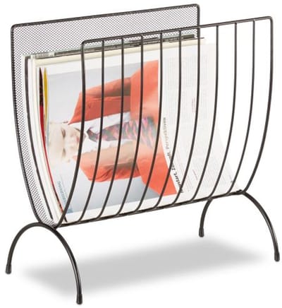 Doodadeals® Tijdschriftenrek – Tijdschriftenhouder Metaal – Tijdschriftenbak – Zwart – 35 x 34 x 18 cm – Modern en Ruimtebesparend