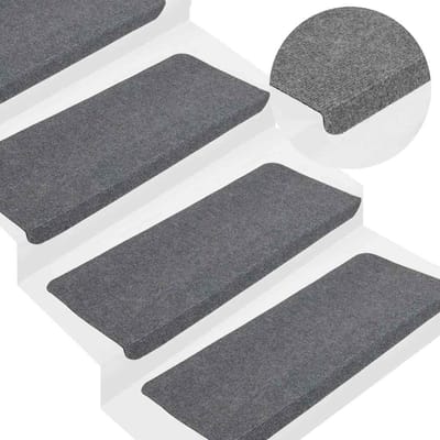 vidaXL - Trapmatten - zelfklevend - 15 - st - 65x24,5x3,5 - cm - grijs