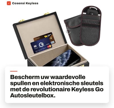 Dailygoods - Keyless Go Autosleutelbox - Diefstalbeveiliging - Signaalblokkering - Compact Formaat - Bescherming voor auto en waard...