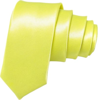 Fako Fashion - Skinny Stropdas - Smal - 5cm - Smalle Das - Effen - 145cm - Lichtgeel