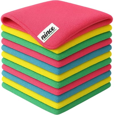 Nince Microvezeldoekjes - Set van 12 - Schoonmaakdoekjes 30x30 - Reinigingsdoekjes - Vaatdoekjes - Schoonmaak / Auto