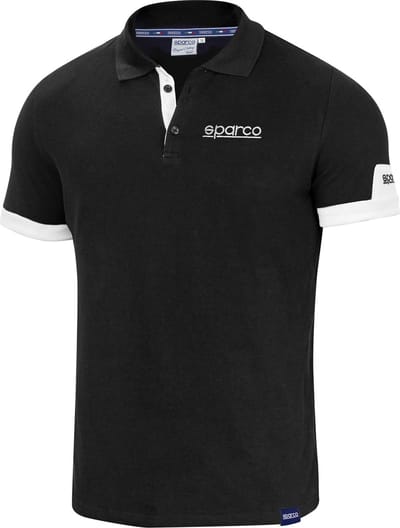 Sparco Corporate Poloshirt - Wit/Marineblauw/Zwart