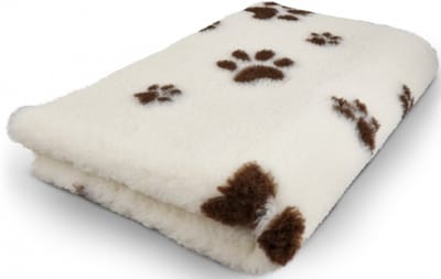 Topmast Vetbed Hondendeken Dierenmat - Crème Met Voetprint - Anti Slip - 150 x 100 cm