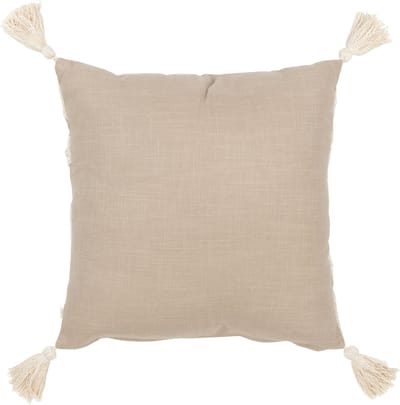 J-Line kussen Bloemen/Bladeren - katoen - taupe/beige