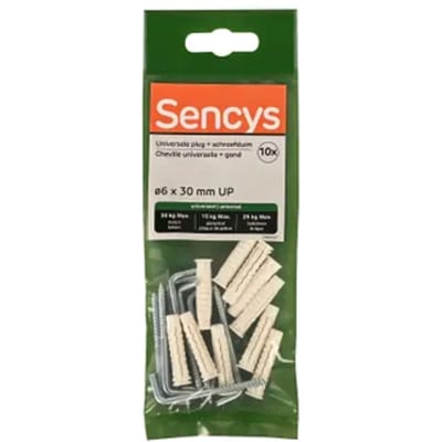 Sencys Universele Plug Nylon - Diam. 6x30mm - 10 Stuks