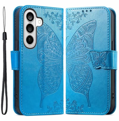 Coverup Hoesje - Geschikt voor Samsung Galaxy A57 Hoesje - Coverup Vlinder Book Case - Blauw