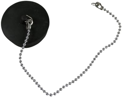 Benson Gootsteendop met ketting - middelgroot - rubber en RVS - 25 cm ketting