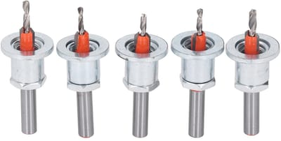 Dailygoods- Verzinkboorset 5-delig - Verstelbare Verzinkboor - HRC50-54 Hard Gelegeerd Staal - Slijtvast en Duurzaam - Consistente Diepte - Voor Hout en Metaal - Boorset