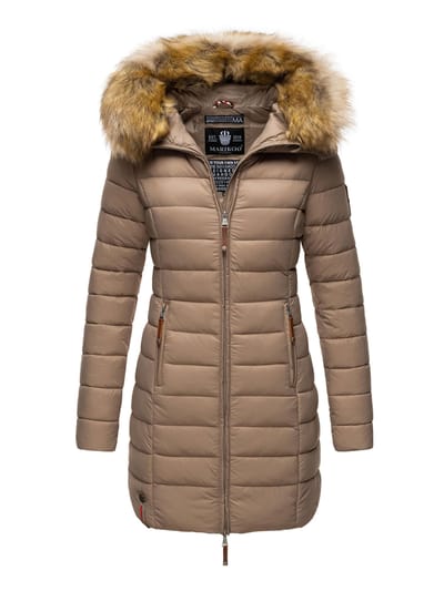 Marikoo damesjas Rose met gewatteerd design & afneembare imitatiebontkraag