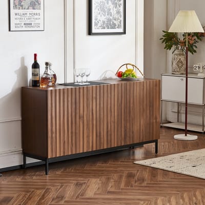 Sweiko Dressoir - 3 deuren - Verstelbare planken - Anti-kanteling - Bruin