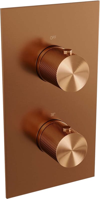 Brauer Copper Carving 3-weg inbouwthermostaat met in- en afbouwdelen koper geborsteld PVD