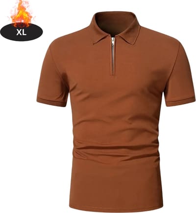 Livano Poloshirt Heren - T-Shirt Heren - Shirt - Overhemd - Polo Shirt - Lichtbruin - XL