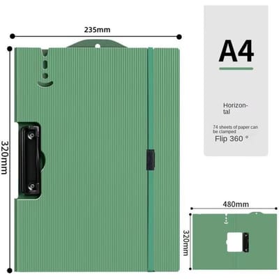 Klembord A4 Map Memobord met Riemen Waterdicht A4 Schrijfblok Horizontaal Opvouwbaar A4 Bord Klem School black