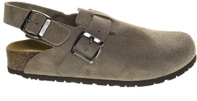 Taupe Clog Met Riem Suede Bionatura maat 37