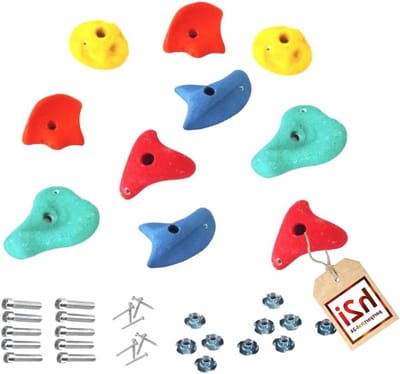 Klimgrepen Set - Klimstenen Bouldergrepen - Klimwand Bouwen - Inclusief Bevestigingsmateriaal - Verschillende Maten - Multicolor
