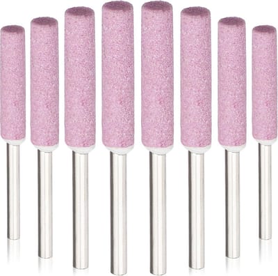 Slijpstenen Vijlen Set - Kettingzaag Onderhoud - Scherp Houden - 8 Stuks Inbegrepen - 5.5 mm Doorsnee - Roze
