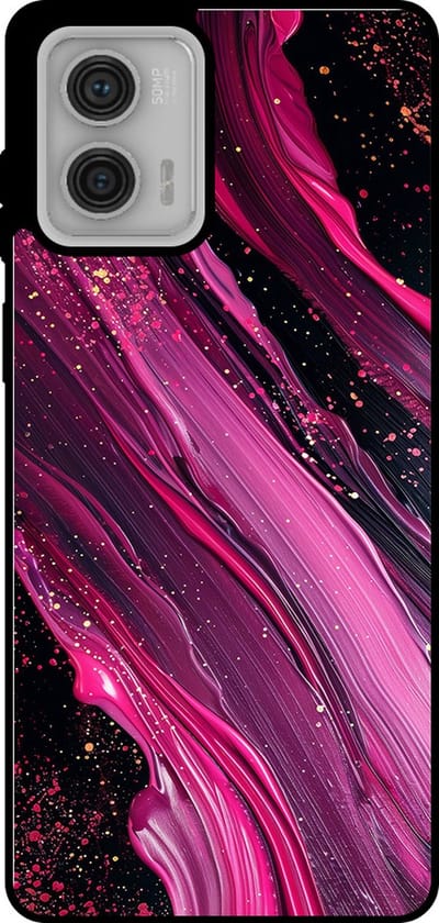 Smartphonica Telefoonhoesje Geschikt voor Motorola Moto G73 met marmer opdruk - TPU backcover case marble design - Paars Roze geschikt voor Motorola Moto G73