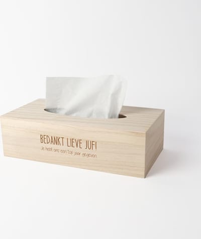Tissue box - Cadeau juf - Cadeau juf einde schooljaar - Juf bedankt - Bedankt lieve juf - JUF - kado juf - juf cadeau - zakdoekendoos