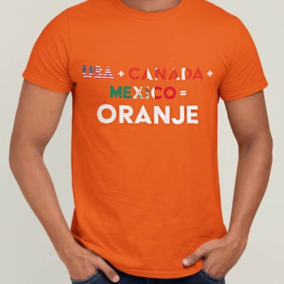 Oranje WK-EK T-Shirt USA+Canada+Mexico=Oranje XS