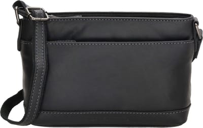 Hide & Stitches Japura Crossbody Schoudertas - 100% Leer - Leren Dames Tas - Zwart