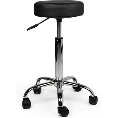 Tabouret kruk Office standaard met gasveer harde wielen zw