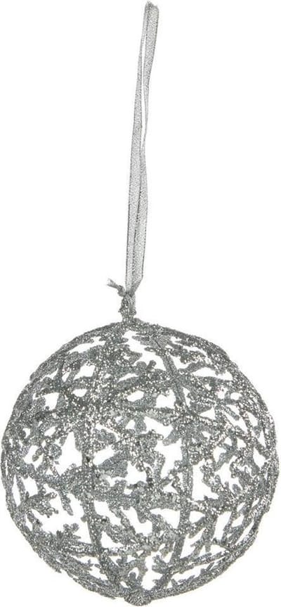 Goodwill Kerstbal Kerstdecoratie Takjes-Glitters Zilver D 15 cm  Voordeelverpakking per 2 stuks (Normaal € 13,50 per stuk)