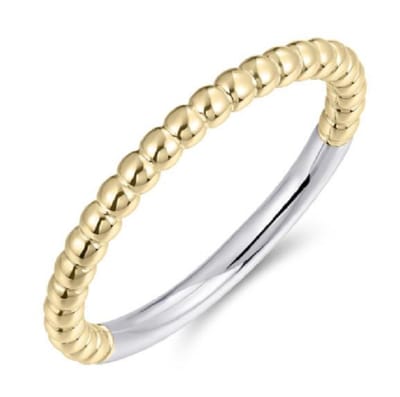 Schitterende 14 Karaat Goud op Zilveren Stapel Bolletjes Ring 16.50 mm. (maat 52) | Damesring | Jonline