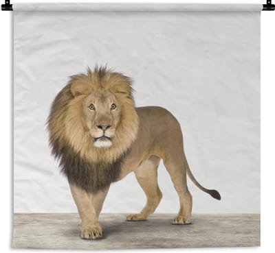 Wandkleed Animalprintshop - Leeuw dierenprint kinderkamer Wandkleed katoen 150x150 cm - Wandtapijt met foto