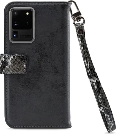 Mobilize - Samsung Galaxy S20 Ultra Hoesje - Uitneembare Gelly Wallet Case Slangen Zwart
