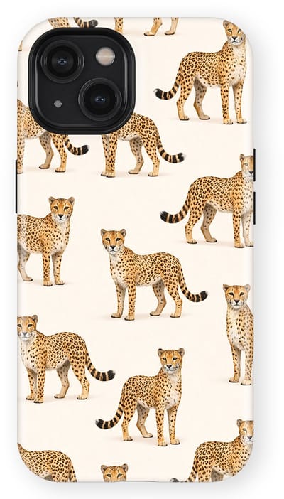 Safari Tough Case geschikt voor iPhone 14 | Premium hoesje met Safari Dieren Design | Geschikt voor Mag | Dieren Print Backcover geschikt voor iPhone 14 Cheetah