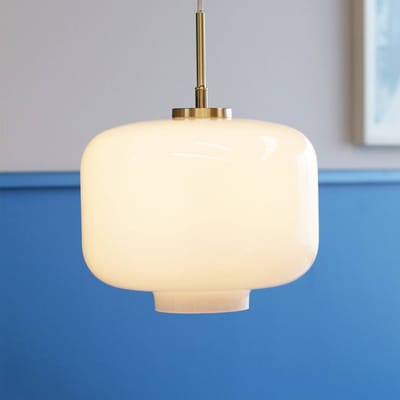 Dyberg Larsen hanglamp Arp, messingkleurig, glas, Ø 30 cm