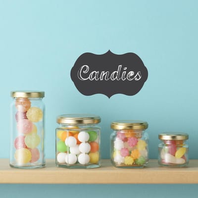 Walplus - Muursticker - Krijtbord Labels - Grijs
