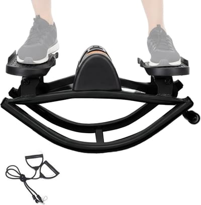 Zijdelingse Stepper - Fitnessapparaat Buikspier - Thuis Sporten - Geruisloze Hydraulische Technologie - 25 x 45 cm - Zwart