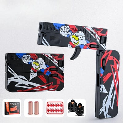 2.0 Geüpgraded Lifecard Legering Opvouwbaar Pistool Speelgoed Zachte Kogel Blaster Schietmodel Pistool Voor Volwassenen Kinderen Jongens Verjaardagscadeaus
