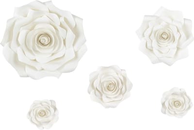 Partydeco - Flower backdrop rozen wit - 5 stuks