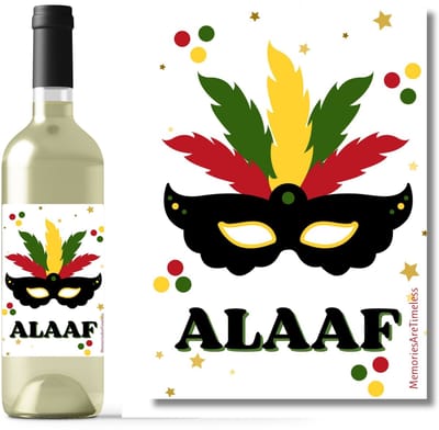 Carnaval Wijnetiket Alaaf - Feestelijke Sticker voor Wijnfles - Flesetiket