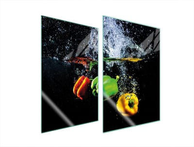 TMK ArtDeko - Beschermplaat Glas - Paprika - 2x35x52 cm - Veilig en Praktisch
