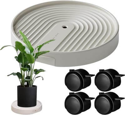 Rolplateau - Standaard op wielen - Meubels verplaatsen - Vergrendelbare wielen - 38 x 38 cm - Wit