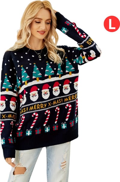 Bovista Kersttrui - Dames - Foute Kersttrui - Christmas Sweater - Kerst Sweater - Christmas Jumper - Pyjama - Winter - Maat L - Schattig