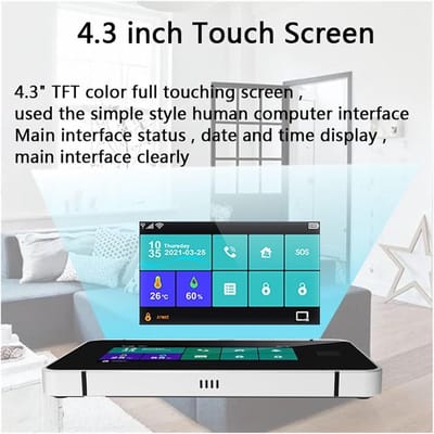 Slim Alarm Systeem - Inbraaksysteem GSM - Huis Beveiligen - Touchscreen Kleurenscherm - 4.3 Inch - Wit
