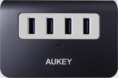 Aukey CB-H5 USB 3.2 Gen 1-, USB 2.0-combi-hub 4 poorten Grijs-wit