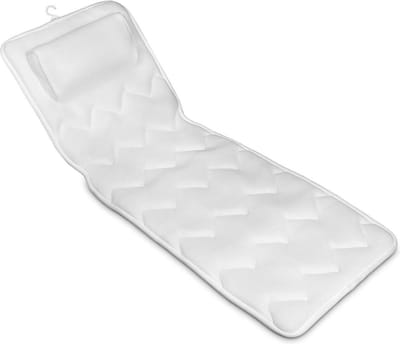 Badkussen met anti-slip zuignappen voor orthopedische steun in bad - Home spa kussen voor rug schouders en nek - XL - Wit
