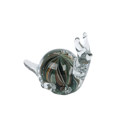 Sculptuur slak decoratie glas multicolor 12,5x6,5x9,5cm speelgoed.