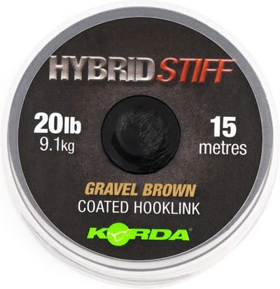 Korda Hybrid Stiff - Gravel Brown - 20lb - 15m - Bruin